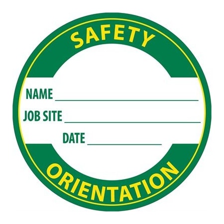 Nmc Safety Orientation Name: Job Site Hard Hat Label, Pk25, Material: Reflective Vinyl Sheeting HH168R